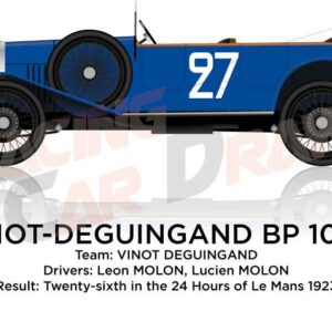 Vinot - Deguingand BP 10CV n.27 24 Hours of Le Mans 1923