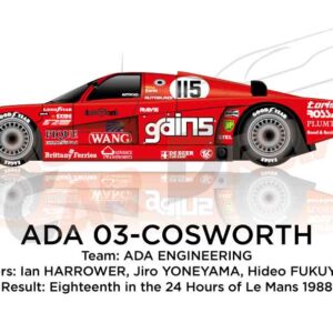 ADA 03 - Cosworth n.115 eighteenth 24 hours of Le Mans 1988
