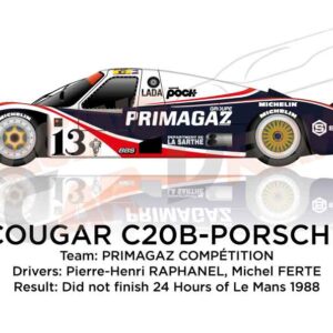 Cougar C20B - Porsche n.13 in 24 Hours of Le Mans 1988