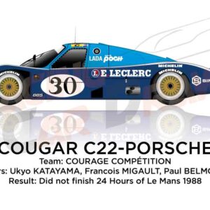 Cougar C22 - Porsche n.30 in 24 Hours of Le Mans 1988