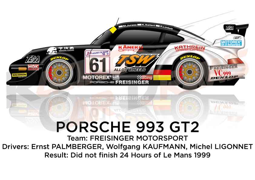 Porsche 993 GT2 n.61 did not finish 24 Hours of Le Mans 1999