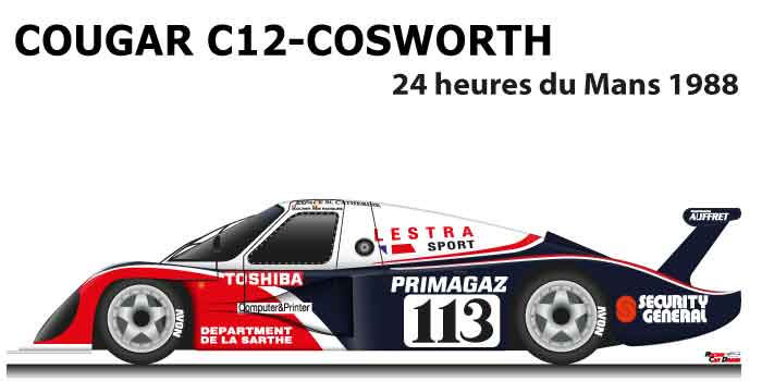 Cougar C12 - Cosworth n.113 in 24 Hours of Le Mans 1988